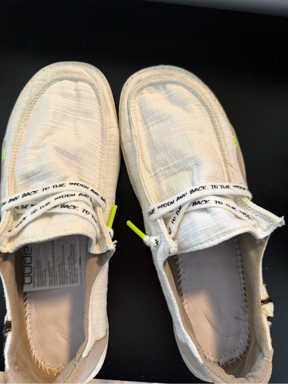 Hey DUDE Slip-On Loafers with Text Detail and Neon Accents